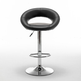 Σκαμπό Bar ArteLibre FETT Με Πλάτη Πτυσσόμενο Μαύρο PU/Μέταλλο 54x49x81-103cm