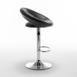 Σκαμπό Bar ArteLibre FETT Με Πλάτη Πτυσσόμενο Μαύρο PU/Μέταλλο 54x49x81-103cm