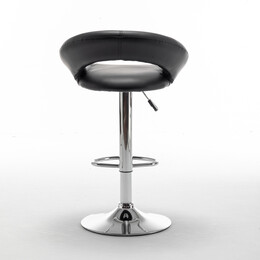 Σκαμπό Bar ArteLibre FETT Με Πλάτη Πτυσσόμενο Μαύρο PU/Μέταλλο 54x49x81-103cm