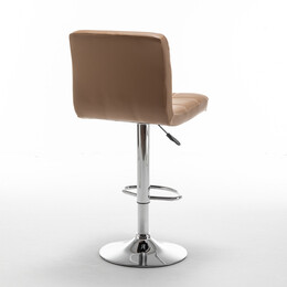 Σκαμπό Bar ArteLibre DIN Με Πλάτη Πτυσσόμενο Cappuccino PVC/Μέταλλο 44x50x92-113cm