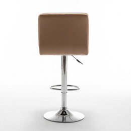 Σκαμπό Bar ArteLibre DIN Με Πλάτη Πτυσσόμενο Cappuccino PVC/Μέταλλο 44x50x92-113cm