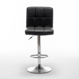 Σκαμπό Bar ArteLibre DIN Με Πλάτη Πτυσσόμενο Μαύρο PVC/Μέταλλο 44x50x92-113cm