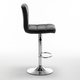 Σκαμπό Bar ArteLibre DIN Με Πλάτη Πτυσσόμενο Μαύρο PVC/Μέταλλο 44x50x92-113cm