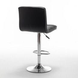 Σκαμπό Bar ArteLibre DIN Με Πλάτη Πτυσσόμενο Μαύρο PVC/Μέταλλο 44x50x92-113cm