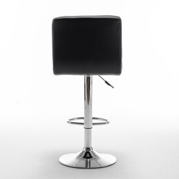 Σκαμπό Bar ArteLibre DIN Με Πλάτη Πτυσσόμενο Μαύρο PVC/Μέταλλο 44x50x92-113cm