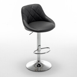 Σκαμπό Bar ArteLibre GARSA Με Πλάτη Πτυσσόμενο Μαύρο PU/Μέταλλο 46x46x83-105cm