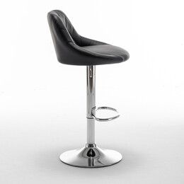 Σκαμπό Bar ArteLibre GARSA Με Πλάτη Πτυσσόμενο Μαύρο PU/Μέταλλο 46x46x83-105cm