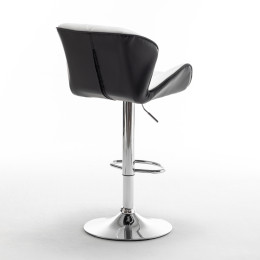 Σκαμπό Bar ArteLibre DRASH Με Πλάτη Πτυσσόμενο Λευκό/Μαύρο PU/Μέταλλο 54x52x87-109cm