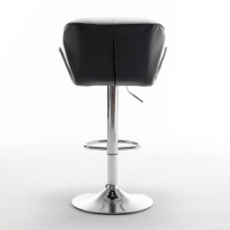 Σκαμπό Bar ArteLibre DRASH Με Πλάτη Πτυσσόμενο Λευκό/Μαύρο PU/Μέταλλο 54x52x87-109cm