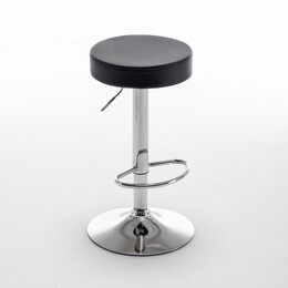 Σκαμπό Bar ArteLibre LORTHA Πτυσσόμενο Μαύρο PU/Μέταλλο Φ39x64-86cm