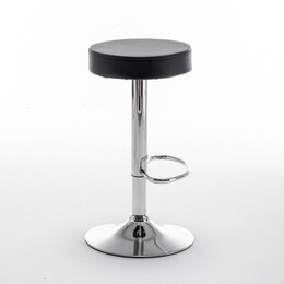 Σκαμπό Bar ArteLibre LORTHA Πτυσσόμενο Μαύρο PU/Μέταλλο Φ39x64-86cm