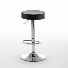 Σκαμπό Bar ArteLibre LORTHA Πτυσσόμενο Μαύρο PU/Μέταλλο Φ39x64-86cm