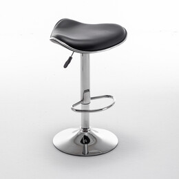 Σκαμπό Bar ArteLibre MOD Πτυσσόμενο Μαύρο PU/Μέταλλο 44.5x43x65.5-83.5cm