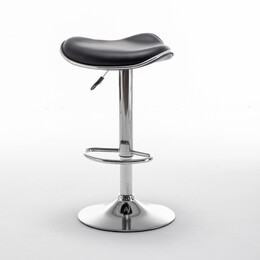 Σκαμπό Bar ArteLibre MOD Πτυσσόμενο Μαύρο PU/Μέταλλο 44.5x43x65.5-83.5cm