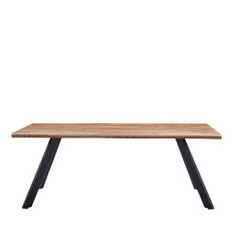 Τραπέζι Τραπεζαρίας ArteLibre AOSA Honey Maple/Μαύρο MDF/Μέταλλο 160x90x76cm