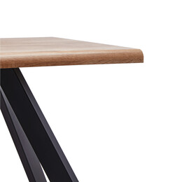 Τραπέζι Τραπεζαρίας ArteLibre AOSA Honey Maple/Μαύρο MDF/Μέταλλο 200x100x76cm