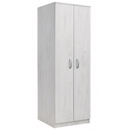 Ντουλάπα Δίφυλλη ArteLibre REIDUN Λευκό Μοριοσανίδα 60x50x195cm