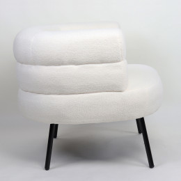 Πολυθρόνα ArteLibre CEREN Λευκό Ύφασμα/Μέταλλο/Ξύλο 87x80x70cm