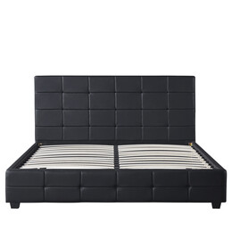 Κρεβάτι ArteLibre ABELIA Μαύρο PU (Στρώμα 160x200cm)