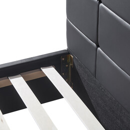 Κρεβάτι ArteLibre ABELIA Μαύρο PU (Στρώμα 160x200cm)