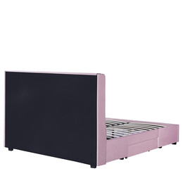 Κρεβάτι Διπλό ArteLibre ANNONA Ανοιχτό Ροζ Βελούδο (Στρώμα 160x200cm)