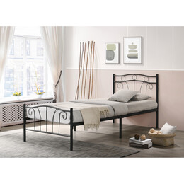 Κρεβάτι Διπλό ArteLibre ARCADIA Μαύρο Μέταλλο (Στρώμα 160x200cm)