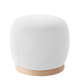 Σκαμπό ArteLibre ZEBRABLUE Με Ξύλινη Βάση Λευκό Ύφασμα Teddy 44.5x44.5x40cm