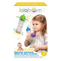 Lalaboom Βρεφικός Εκπαιδευτικός Κύλινδρος Με Ήχο Βροχής - Χάντρες & Αξεσουάρ 7 Τμχ  Για 10-36 Μηνών