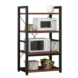 Ραφιέρα Κουζίνας ArteLibre WOLVERINE Καφέ Σκούρο/Μαύρο MDF/Μέταλλο 60x36x117cm