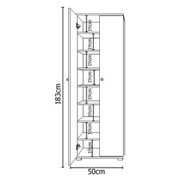 Ντουλάπι ArteLibre ROSELINE Λευκό/Δρυς Μοριοσανίδα 50x30x183cm