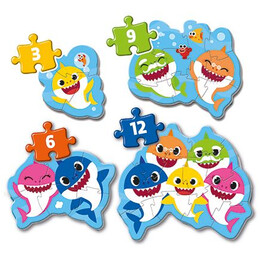 Clementoni Παιδικό Παζλ My First Puzzles Baby Shark 3 - 6 - 9 - 12 τμχ