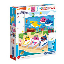 Clementoni Παιδικό Παζλ Super Color Baby Shark 2x20 τμχ