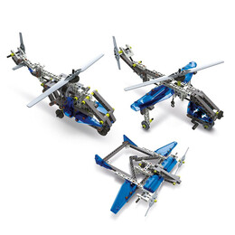 Μαθαίνω Και Δημιουργώ Build Εκπαιδευτικό Παιχνίδι Εργαστήριο Μηχανικής Αεροπλάνα Και Ελικόπτερα 8+.