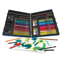 AS Κασετίνα Ζωγραφικής Ξύλινη Deluxe Δεινόσαυρος Με 100 Αξεσουάρ Για 3+ Χρονών (Αγγλική Συσκευασία)