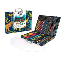 AS Κασετίνα Ζωγραφικής Ξύλινη Deluxe Δεινόσαυρος Με 100 Αξεσουάρ Για 3+ Χρονών (Αγγλική Συσκευασία)