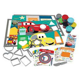 AS Πλαστελίνη Disney Cars Μαθαίνω Τα Σχήματα Και Τα Χρώματα 8 Βαζάκια Με Καπάκια Καλουπάκια 224gr