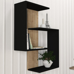 Ράφι Τοίχου ArteLibre AYANNA Φυσικό/Μαύρο Μοριοσανίδα/Μελαμίνη 72x22x90cm