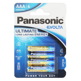 Panasonic Αλκαλικές Μπαταρίες Evolta, Aaa/lr03, 1.5v, 4τμχ