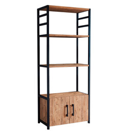 Έπιπλο Κουζίνας Agero Megapap Μεταλλικό - Μελαμίνης Χρώμα Μαύρο - Pine oak 56,1x30x138,3εκ.