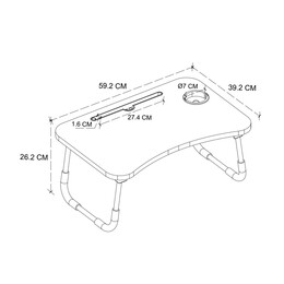 Τραπεζάκι Laptop Sedon Megapap Χρώμα Pine oak 59,2x39,2x26,2εκ.
