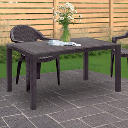 Τραπέζι Πολυπροπυλενίου Kalan Megapap Χρώμα Καφέ 150x90x75εκ.