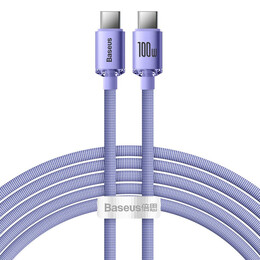 Baseus Crystal Shine Cable usb-c to usb-c, 100w, 2m (Purple) (Cajy000705) (Bascajy000705)