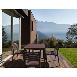 ARES ΤΡΑΠΕΖΙ 80Χ80Χ75εκ. BROWN ΠΟΛ/ΝΙΟΥ