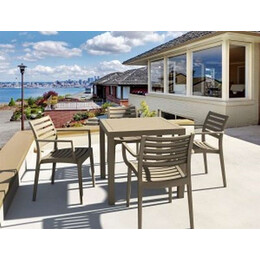 ARES ΤΡΑΠΕΖΙ 80Χ80Χ75εκ. TAUPE ΠΟΛ/ΝΙΟΥ