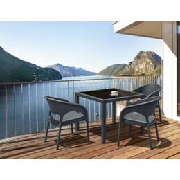 BALI DARK GREY 94Χ94Χ75εκ.ΤΡΑΠΕΖΙ ΜΕ ΤΖΑΜΙ ΠΟΛ/ΝΙΟΥ