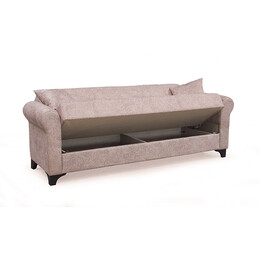 AZUR LIGHT BROWN ΥΦΑΣΜΑ 3ΘΕΣΙΟΣ ΚΑΝΑΠΕΣ/ΚΡΕΒΑΤΙ ΜΕ ΑΠΟΘ.ΧΩΡΟ 210X80εκ.