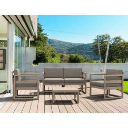 MYKONOS SET 2ΘΕΣ.TAUPE/ΜΑΞ. ΕΚΡΟΥ(2ΘΕΣ.+2ΠΟΛ.+ΤΡΑΠ 65εκ.)