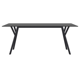 MAX ΤΡΑΠΕΖΙ 180X90Χ74εκ. BLACK LAMINATE 12mm