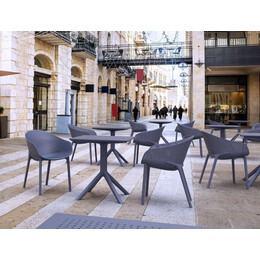 SKY DARK GREY 70X70X74εκ. ΤΡΑΠΕΖΙ ΠΟΛ/ΝΙΟΥ