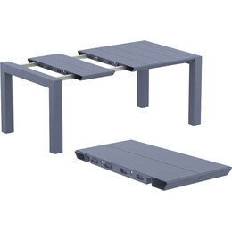 VEGAS DARK GREY 100X100/140Χ75εκ. ΕΠΕΚΤ. ΤΡΑΠΕΖΙ ΠΟΛ/ΝΙΟΥ